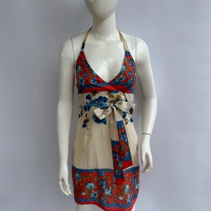 y2k vintage BLUMARINE floral halter dress