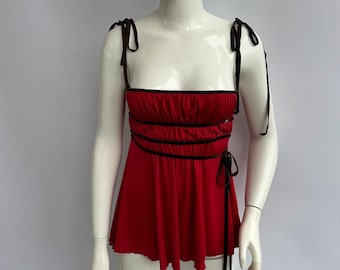 y2k vintage MISS SIXTY red top with ties