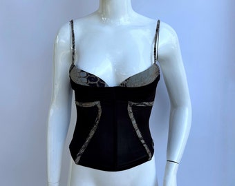 Vintage 90s Just Cavalli Brown Corset, Chocolate Bustier