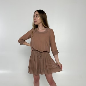 vintage 90s GIANNI VERSACE VERSUS beige mini dress