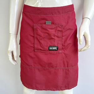 Y2K Vintage Burgundy Nylon Sport Skirt - Kik Girl Midi Skirt