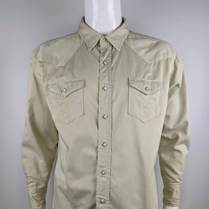 Vintage 1950&#39;s WRANGLER Western Shirt | Blue Bell Beige Shirt Men