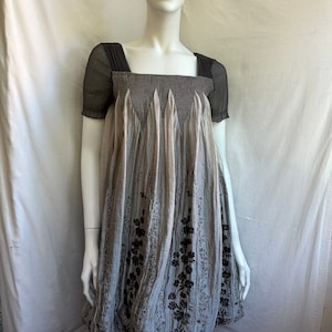 y2k vintage MOSCHINO Jeans gray floral dress. bubble dress
