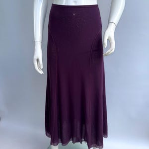 Y2k Vintage Purple Mesh Maxi Skirt Fuzzi, A-Line Skirt