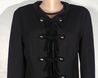 Vintage 90s MOSCHINO Wool Black Blazer | Jacket Metal Button Up