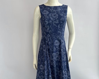 vintage 90s LAURA ASHLEY blue floral maxi dress. garden party dress