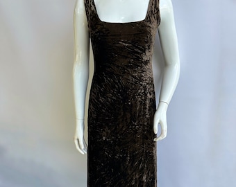 Vintage Philosophy di Alberta Ferretti Velvet Maxi Dress, Chocolate Tank Gown
