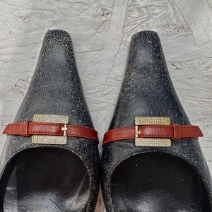 vintage 90s GIANNI VERSACE mules heels. gray sandal heels size 38-39
