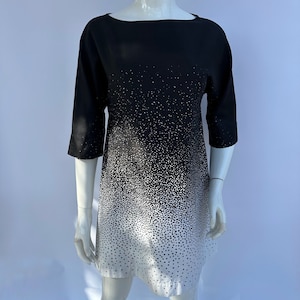 Y2k Vintage Marimekko Gradient Dress, Black and White Cotton Dress