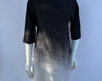 Y2k Vintage Marimekko Gradient Dress, Black and White Cotton Dress