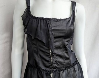 90s vintage ROCCOBAROCCO corset. black bustier with basque