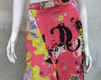 00s Vintage BAZAR De CHRISTIAN LACROIX Bright Floral Skirt | Y2K