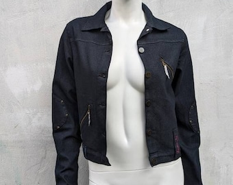 vintage 90s VERSACE jean jacket. button up denim jacket Versace Young