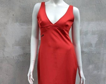 Y2k Vintage Versace Jeans Couture Red Tank Dress