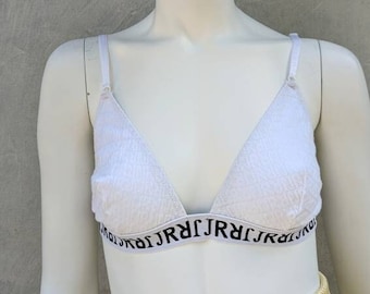 Y2k JOHN RICHMOND White Bra | Monogram Top Spaghetti Strap | Size M-L -  Etsy Sweden