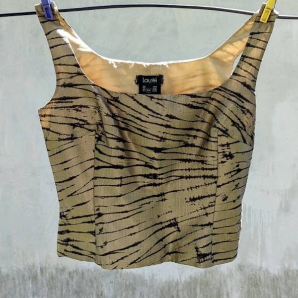 90s Striped Jacquard Corset Top (M/L)