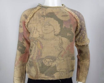 Y2k Vintage Dolce Gabbana White Knitted Top, Turtleneck Mohair