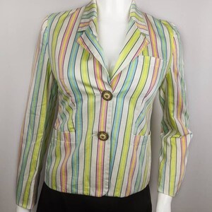 vintage 90s VERSACE striped blazer. VERSACE Jeans Couture candy jacket