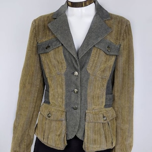 vintage 90s ROBERTO CAVALLI samtjacke rostige Farbe. Jeansblazer zum Knöpfen