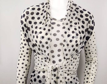 y2k vintage FUZZI polka dot mesh top. Jean Paul Gaultier sheer blouse