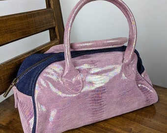 Y2k ヴィンテージ MIU MIU レザーハンドバッグ。グレーの