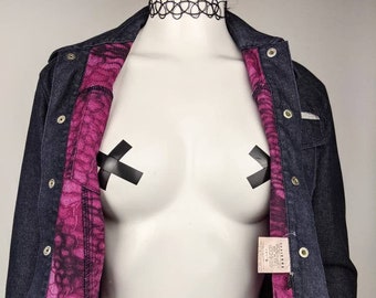 90年代ヴィンテージ VERSACE デニムジャケット、スネークスキンライニング、イタリア製