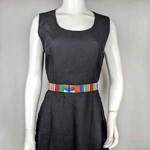 Women's Vintage Clothing / Dress / Vintage Gianni Versace / Versus Gianni  Versace Label / Made in Italy / Size 26/40 / Black and Blue Spadex 