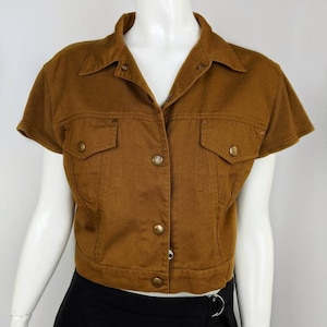 Vintage 90&#39;s JEAN PAUL GAULTIER Crop Jacket | Gaultier Junior Brown Denim Jacket