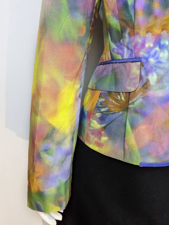 y2k vintage MOSCHINO floral jacket. abstract mult… - image 7