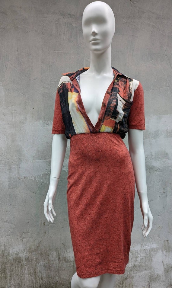 fuzzi red dress Red Printed Sheath