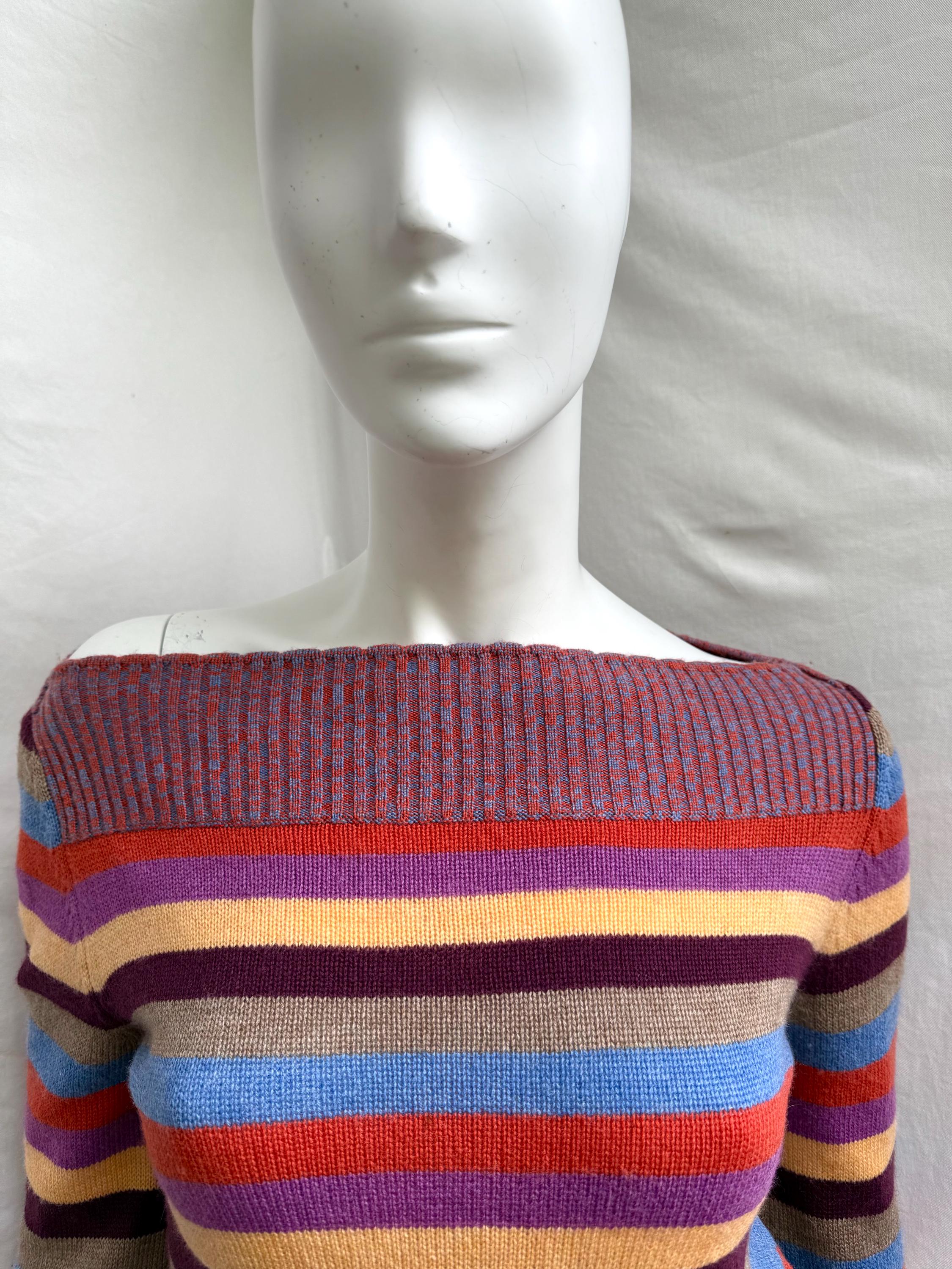 Y2k Vintage Dolce Gabbana Striped Sweater, D&G Knit Multicolor off