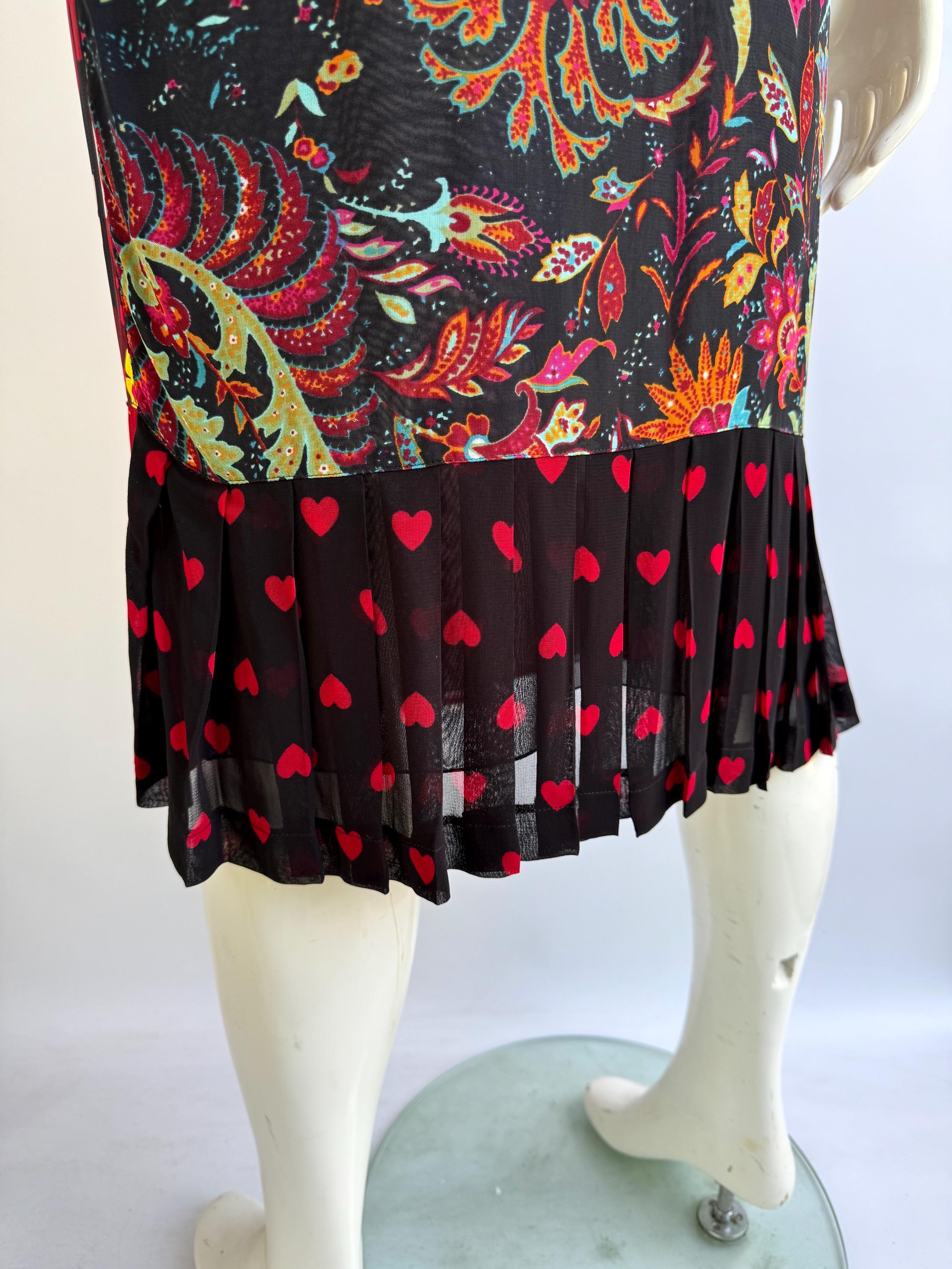 Jupe Moschino Vintage Y2K Imprimé Rouge Et Noir - Taille M, Style Midi