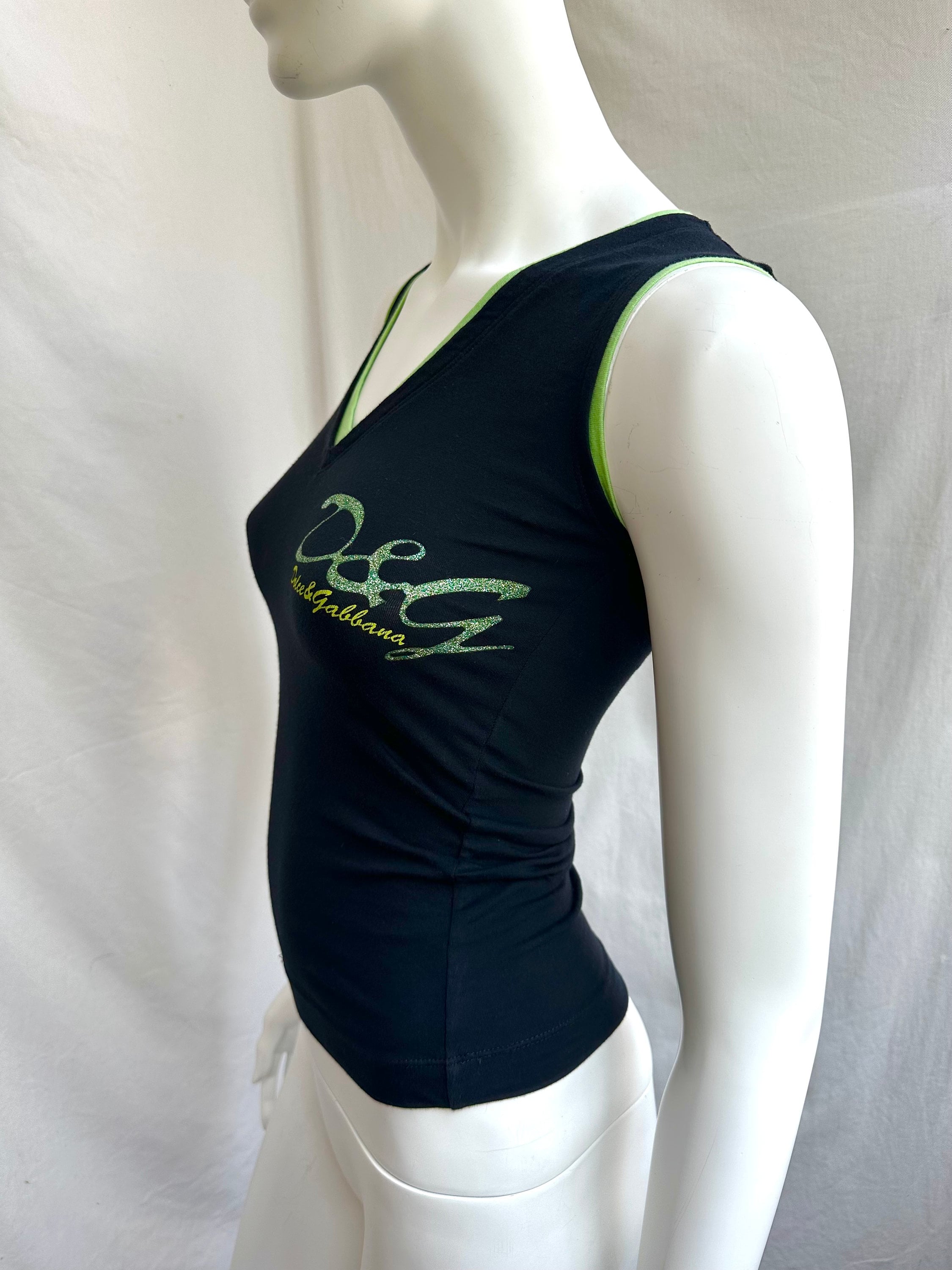 トップス vintage Dolce & Gabbana One Shoulder Top DOLCE & GABBANA LEATHER STUDDED ONE SHOULDER BRA TOP 2003