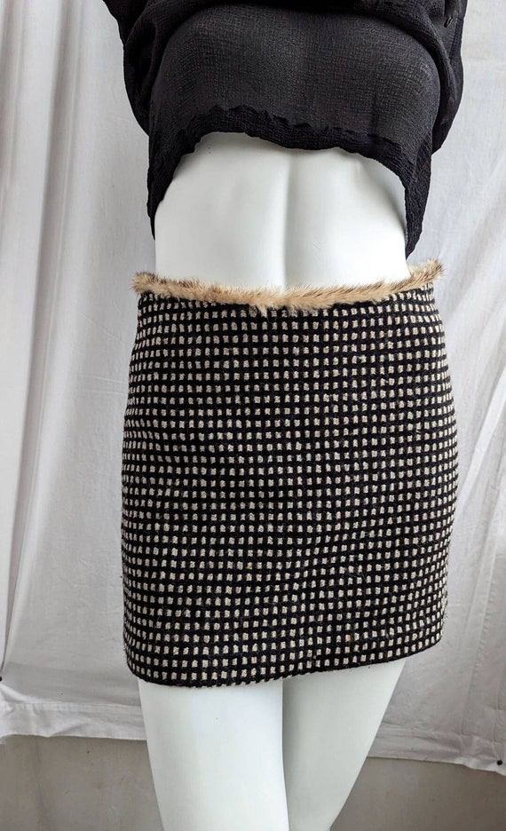y2k vintage GIANFRANCO FERRE wool mini skirt. plai
