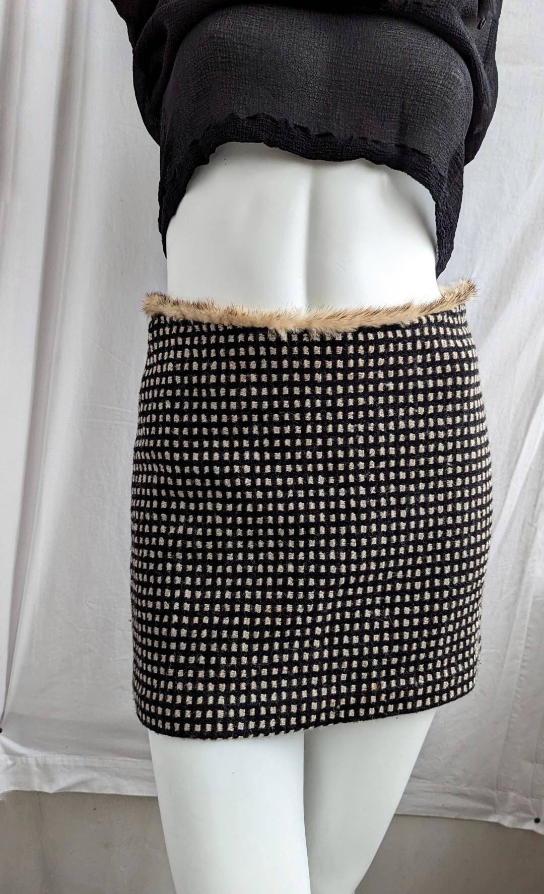 Y2k Vintage GIANFRANCO FERRE Wool Mini Skirt. Plaid Skirt With ...