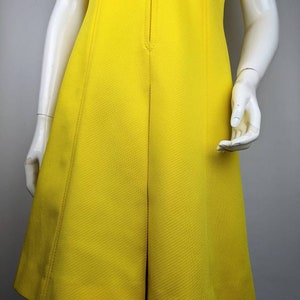 vintage 70s TRICOSA yellow zipper dress. A-line collared midi dress image 6