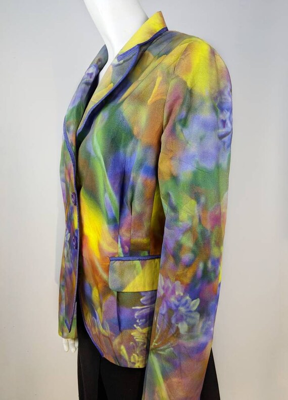y2k vintage MOSCHINO floral jacket. abstract mult… - image 2