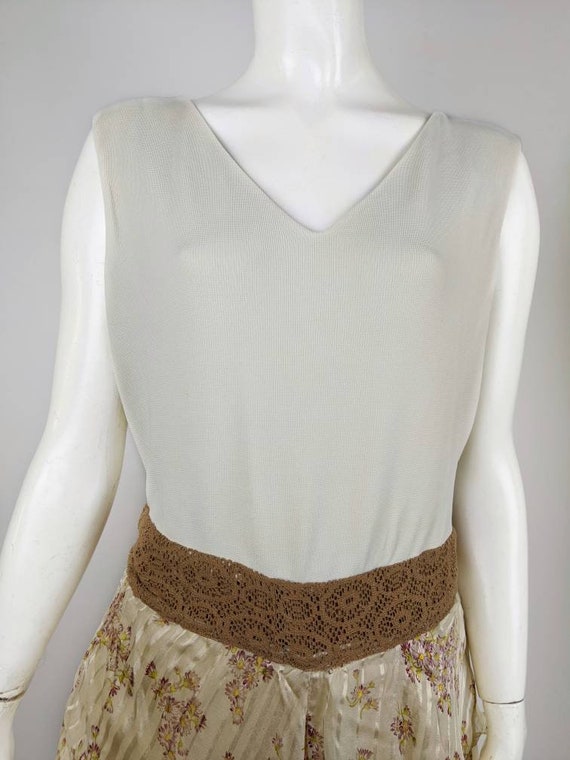 Vintage 90s GIANNI VERSACE Couture Dress | Beige … - image 4