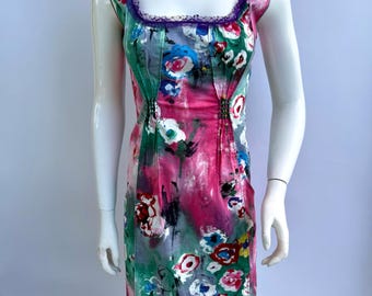 Y2K Vintage Philosophy Floral Dress, Alberta Ferretti Multicolor Tank Gown