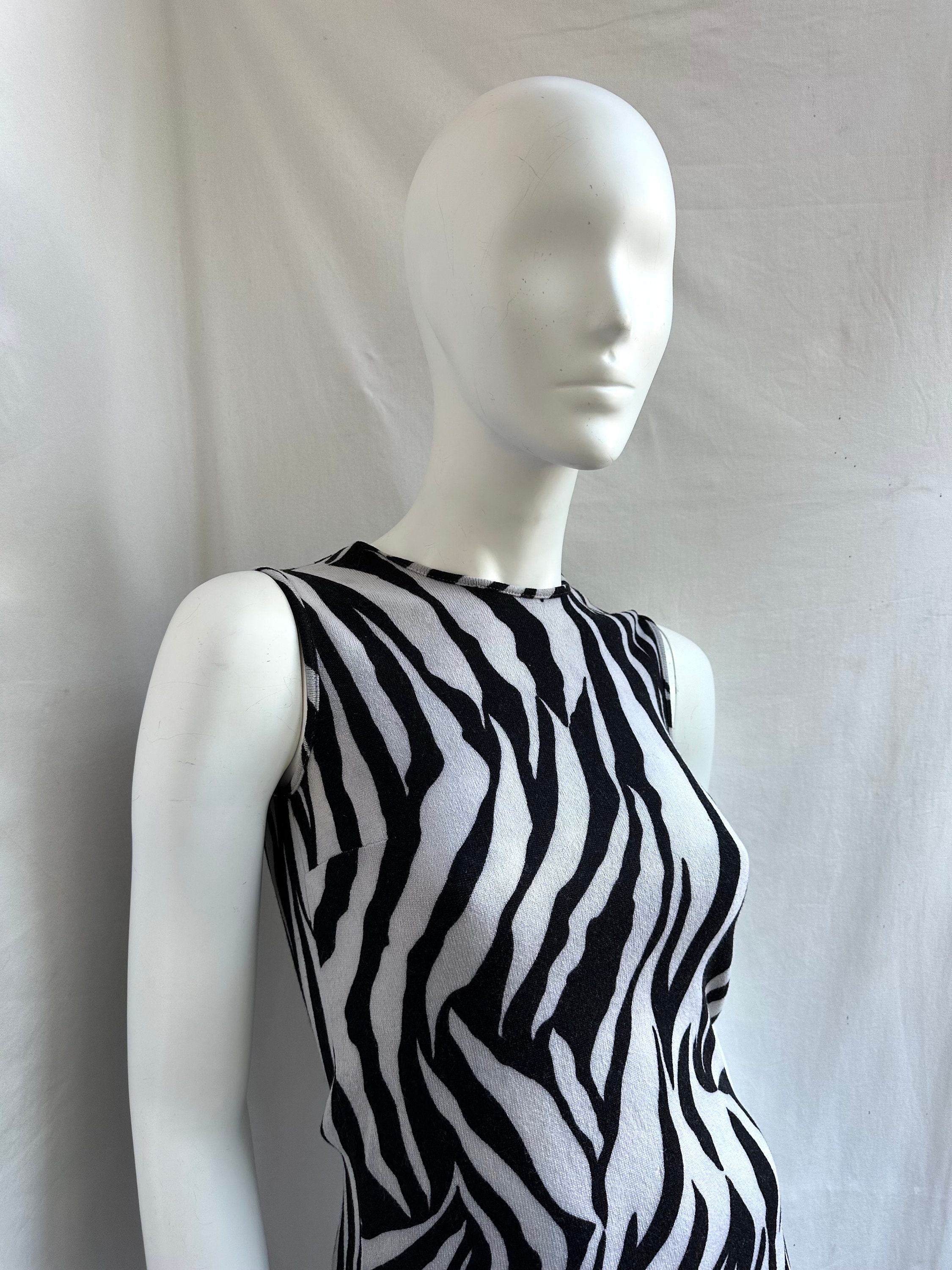 Y2k Vintage DOLCE GABBANA Zebra Print Wool Tank Top - Etsy
