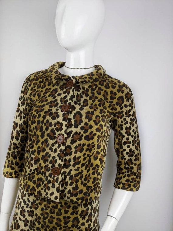 y2k vintage MOSCHINO leopard set. wool skirt and … - image 4