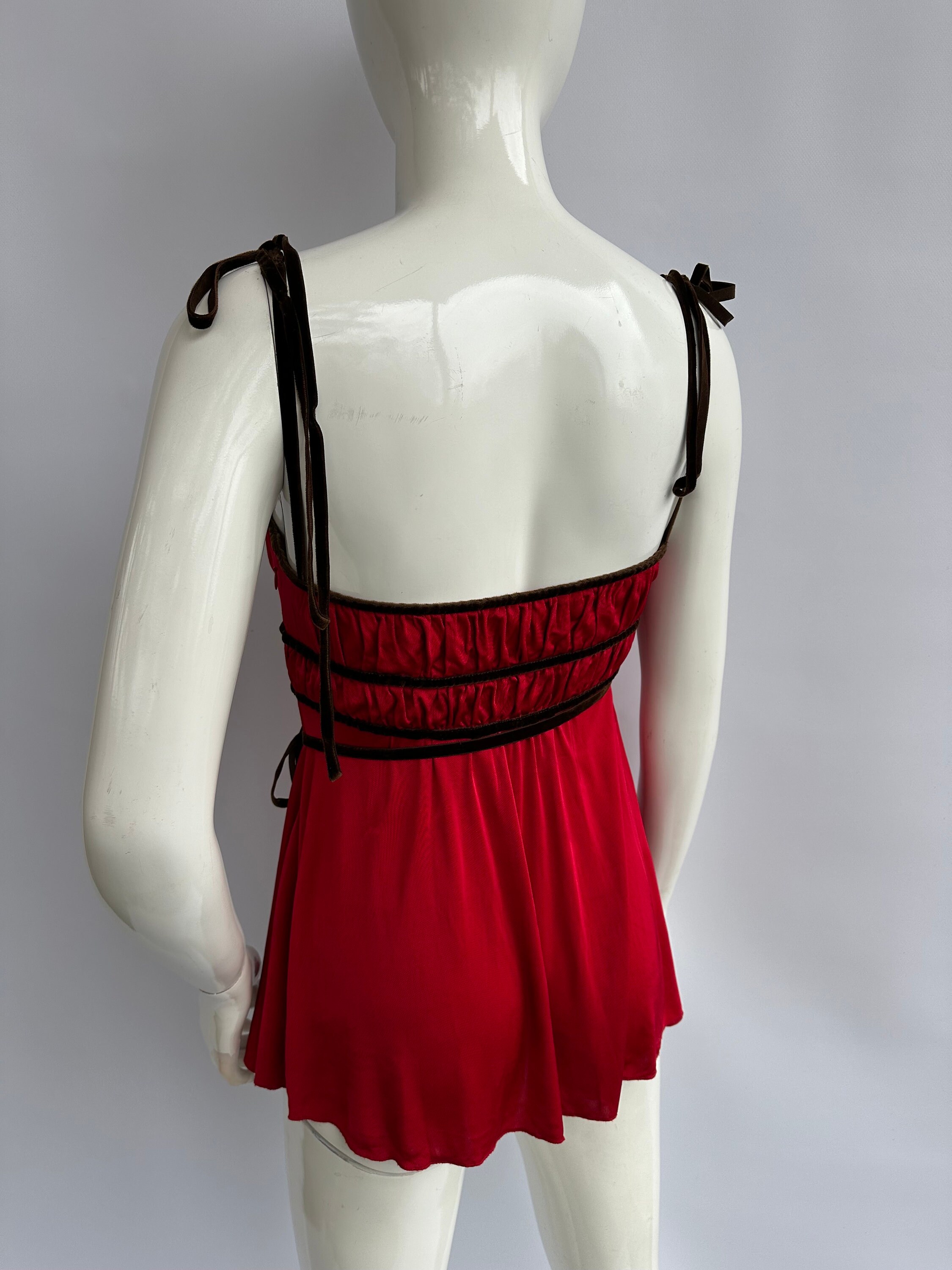 Y2k Vintage MISS SIXTY Red Top With Ties - Etsy