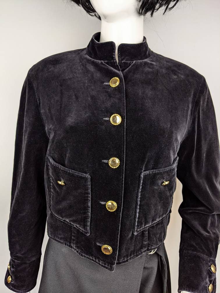 Vintage 90s JEAN PAUL GAULTIER Velvet Blazer Black Short - Etsy