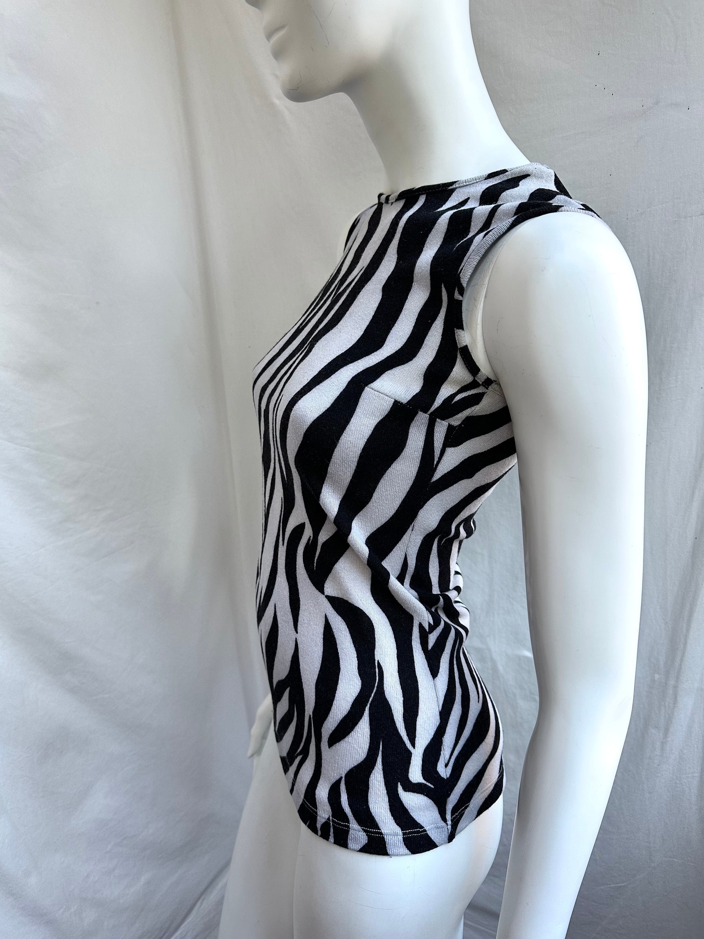 Dolce & Gabbana ゼブラ柄　タンクトップ　M Y2k Vintage DOLCE GABBANA Zebra Print Wool Tank Top - Etsy