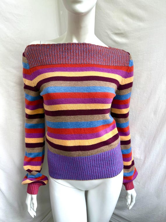 Y2k Vintage Dolce Gabbana Striped Sweater, D&G Knit Multicolor off