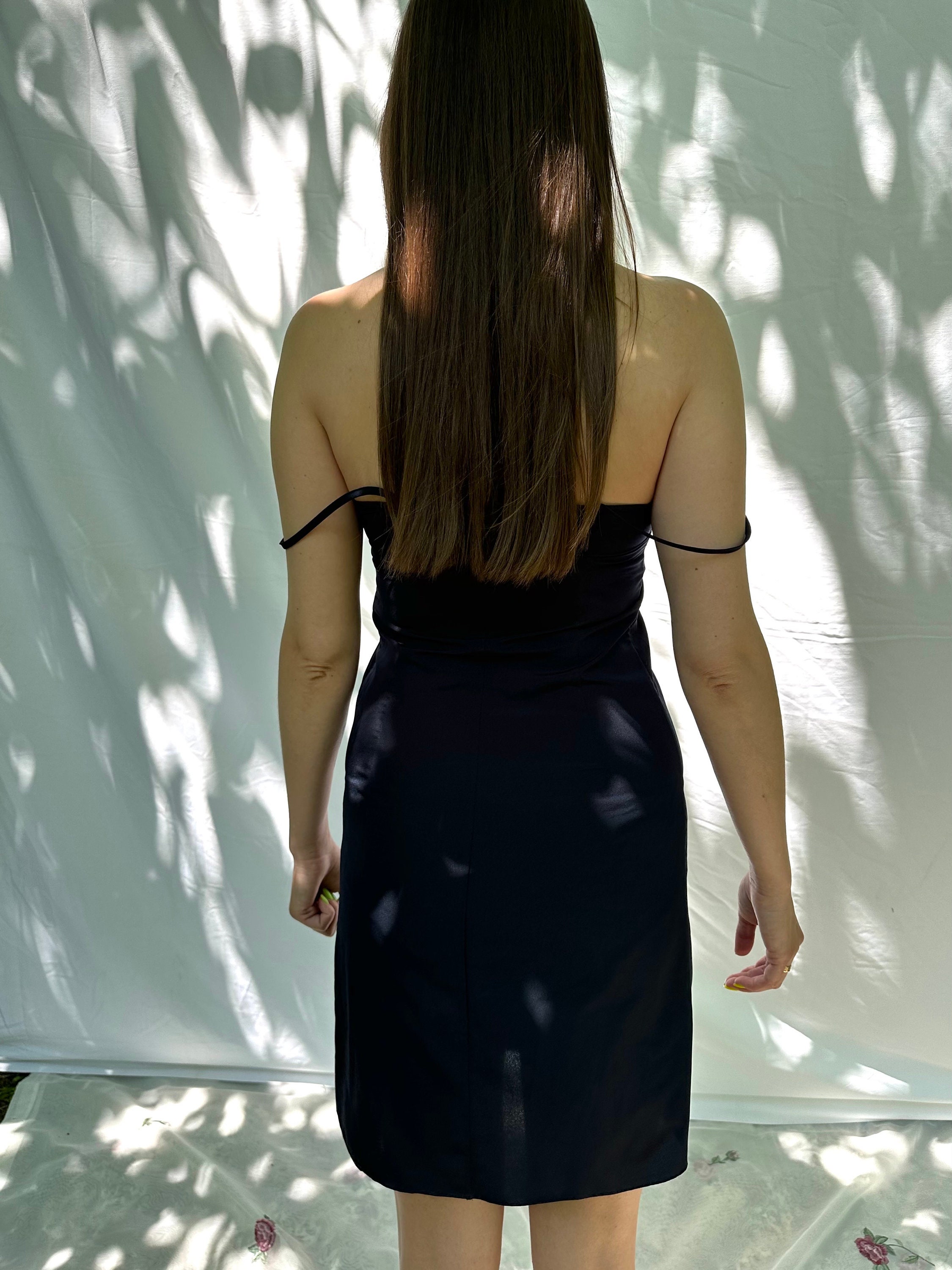 Y2k Vintage DOLCE GABBANA Satin Dress. D&G Navy Slip Dress - Etsy UK