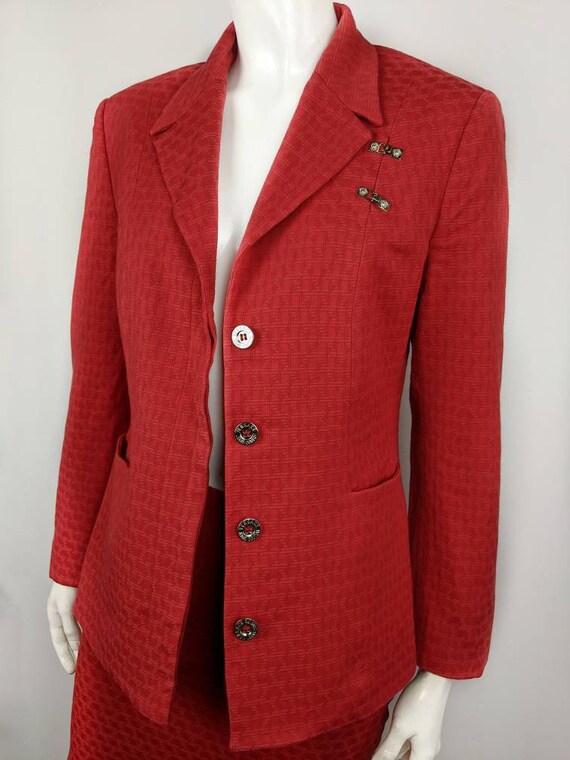 vintage 90s VERSACE red set. Versace Jeans Couture ensemble