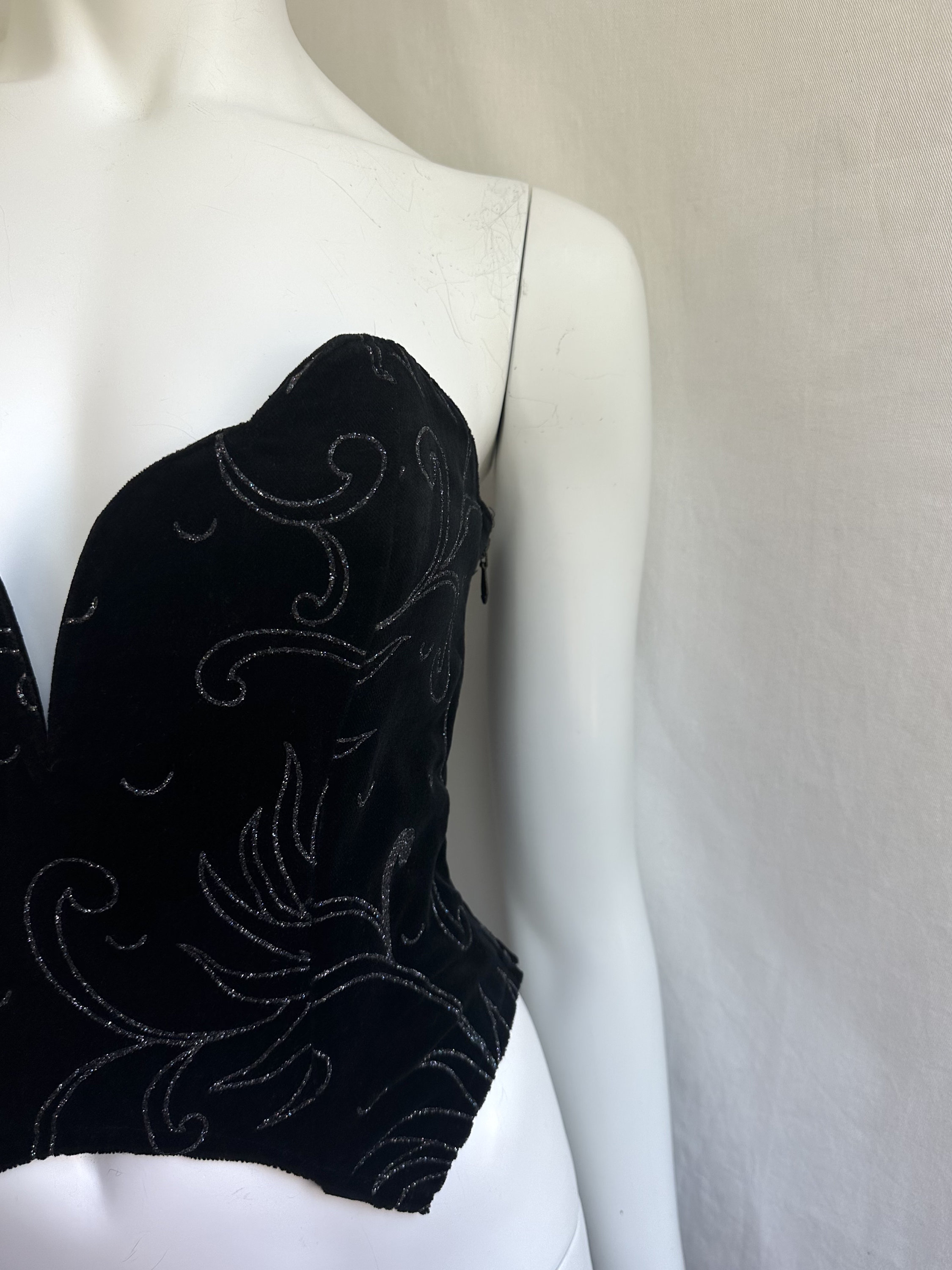Vintage 80s LA PERLA Velvet Bustier. Shine Crop Corset - Etsy