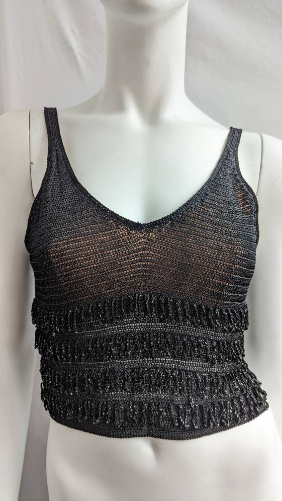 PERVERZE ♡ Crochet Top crochet mesh long sleeve top (PINTEREST inspired