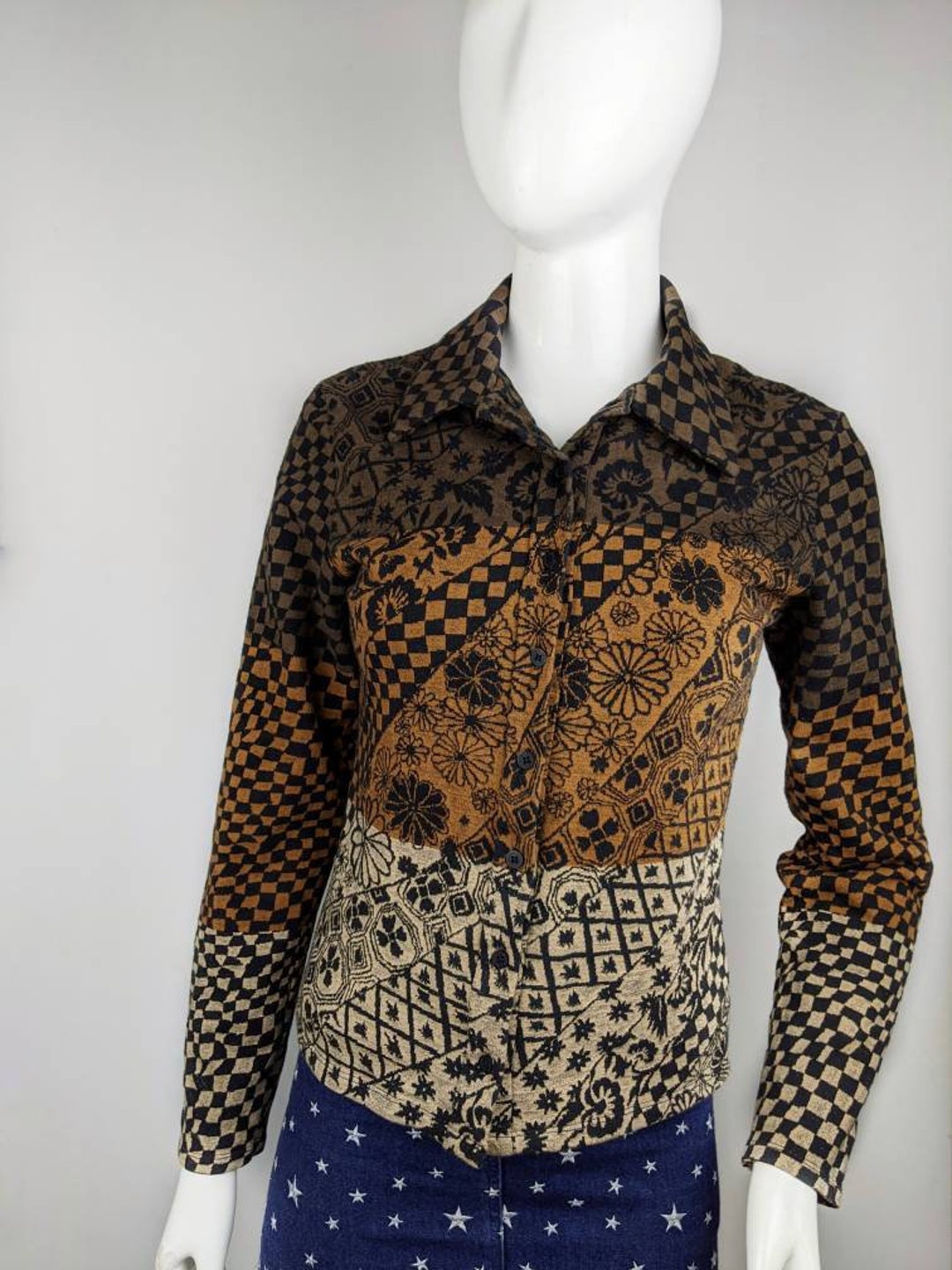 Suéter vintage de tablero de ajedrez KENZO de los años 90